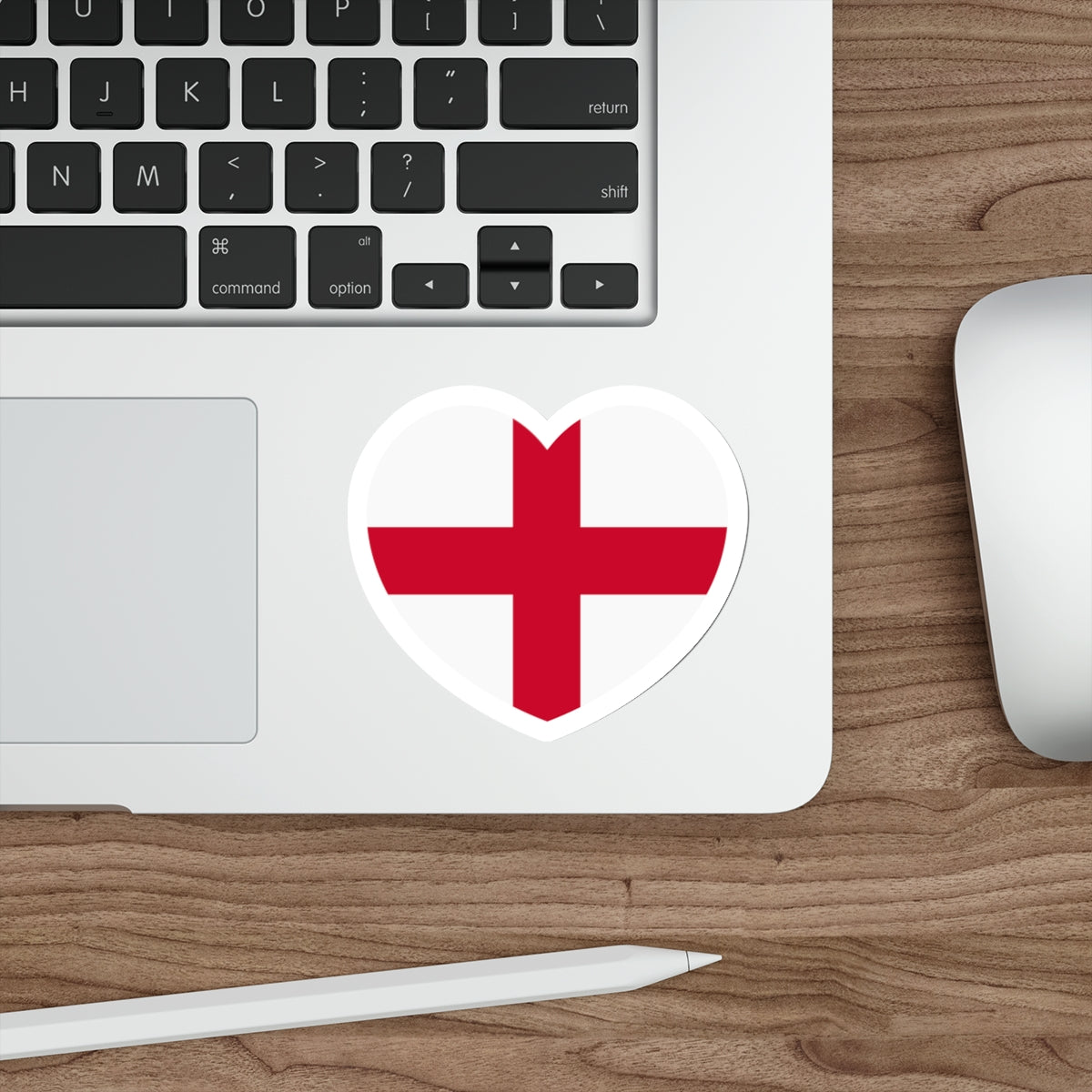 Heart Flag of England - STICKER Vinyl Die-Cut Decal-The Sticker Space