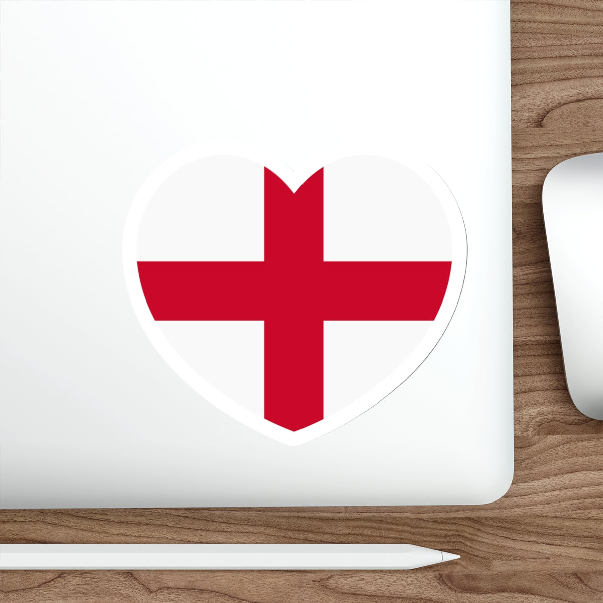 Heart Flag of England - STICKER Vinyl Die-Cut Decal-The Sticker Space