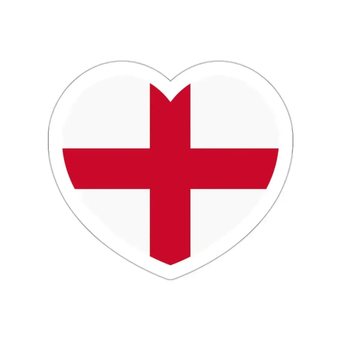 Heart Flag of England - STICKER Vinyl Die-Cut Decal White Die-Cut 2 Inch - The Sticker Space