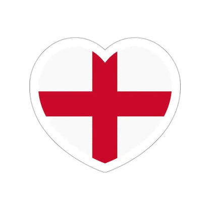 Heart Flag of England - STICKER Vinyl Die-Cut Decal White Die-Cut 2 Inch - The Sticker Space