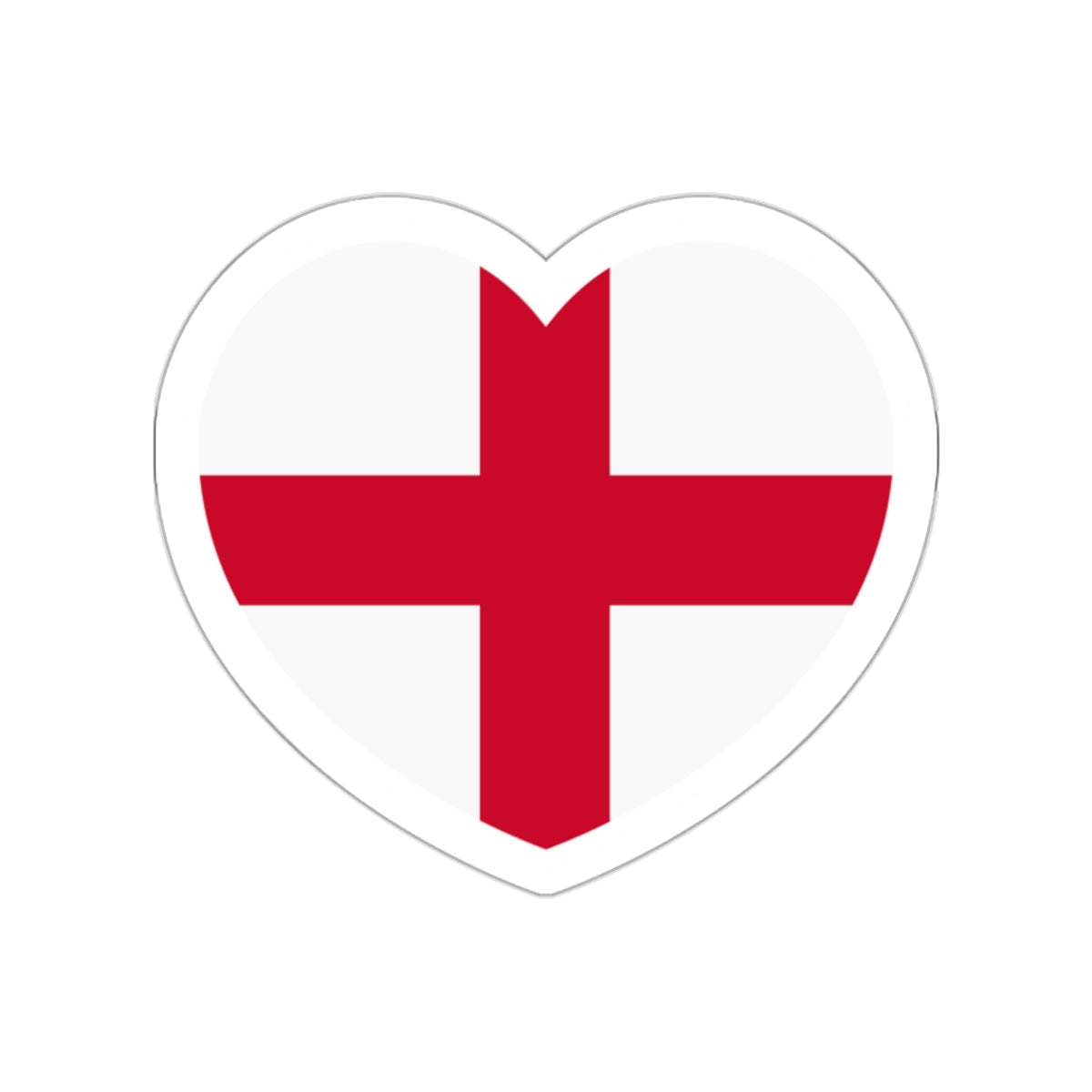 Heart Flag of England - STICKER Vinyl Die-Cut Decal-White-The Sticker Space