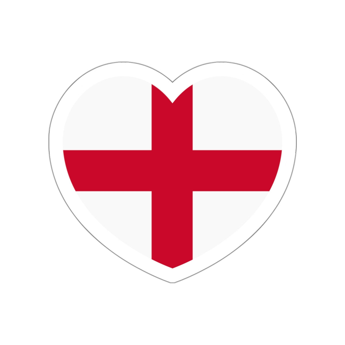 Heart Flag of England - STICKER Vinyl Die-Cut Decal-White-The Sticker Space