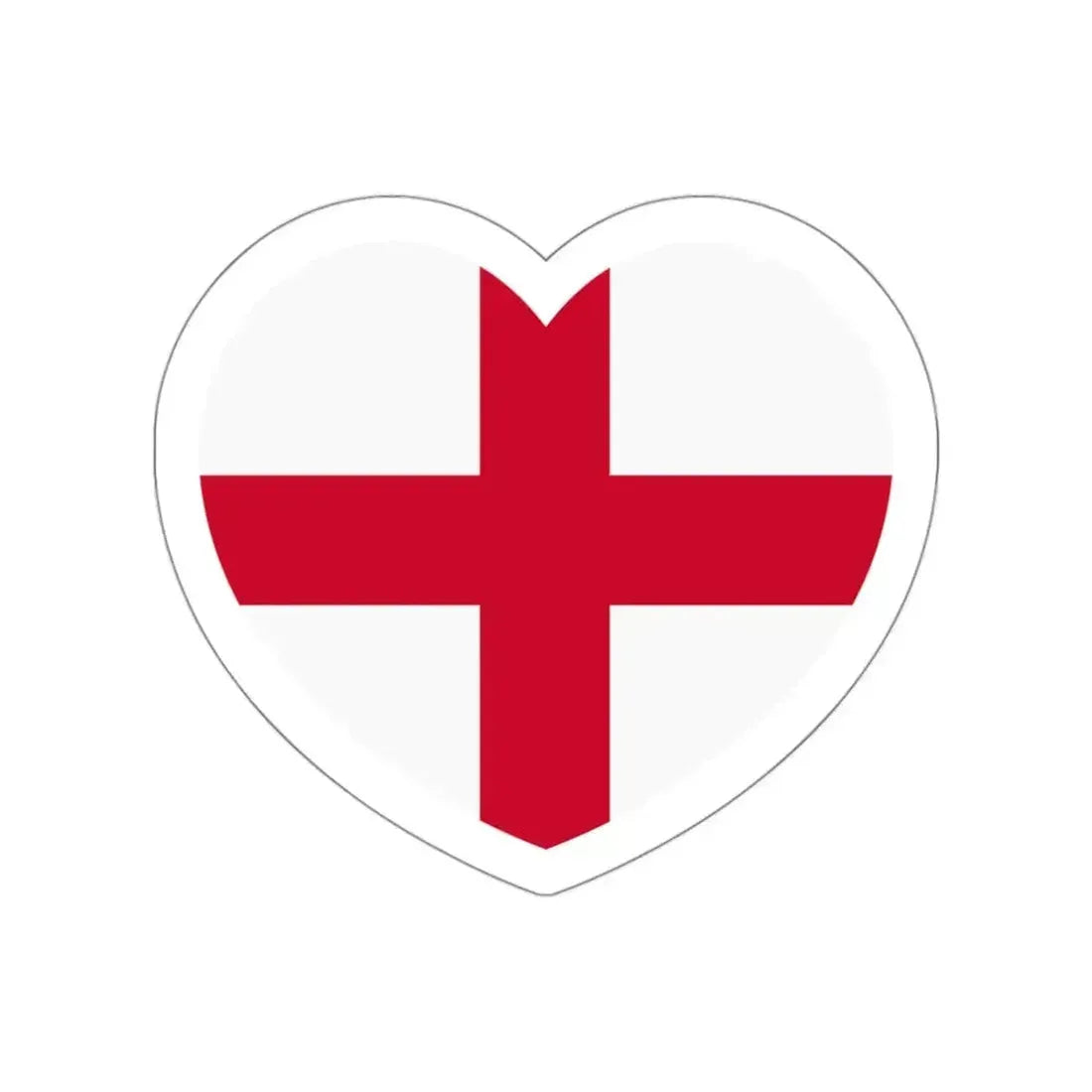 Heart Flag of England - STICKER Vinyl Die-Cut Decal White Die-Cut 3 Inch - The Sticker Space