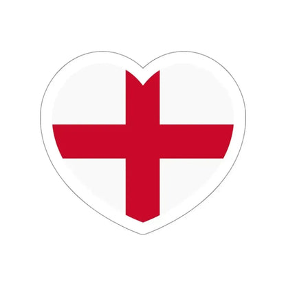 Heart Flag of England - STICKER Vinyl Die-Cut Decal White Die-Cut 3 Inch - The Sticker Space