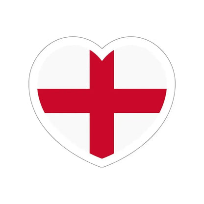 Heart Flag of England - STICKER Vinyl Die-Cut Decal White Die-Cut 4 Inch - The Sticker Space