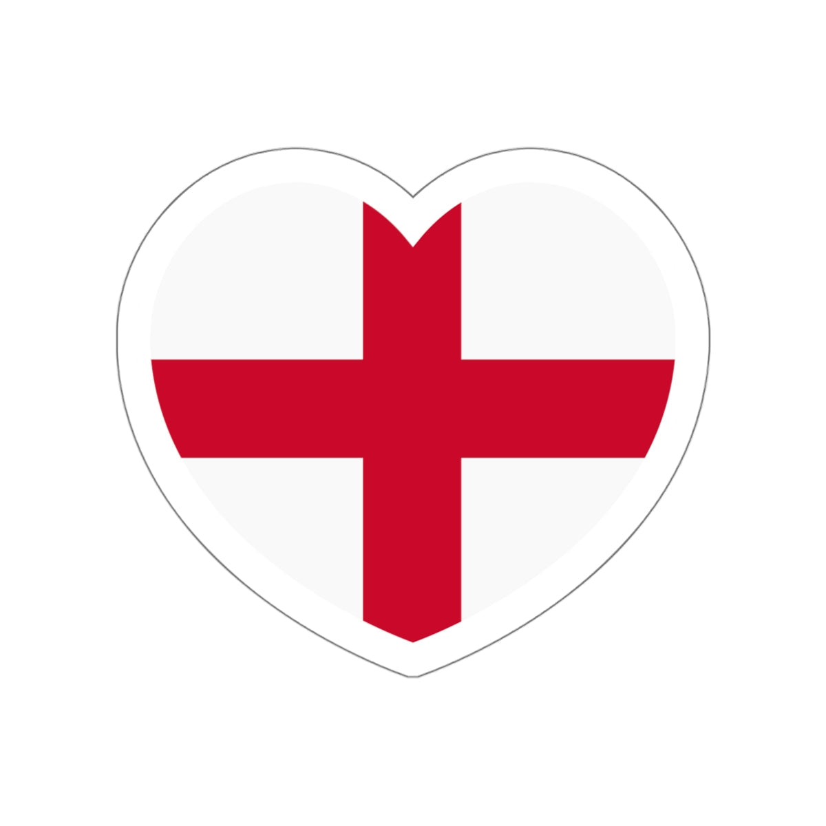 Heart Flag of England - STICKER Vinyl Die-Cut Decal-White-The Sticker Space