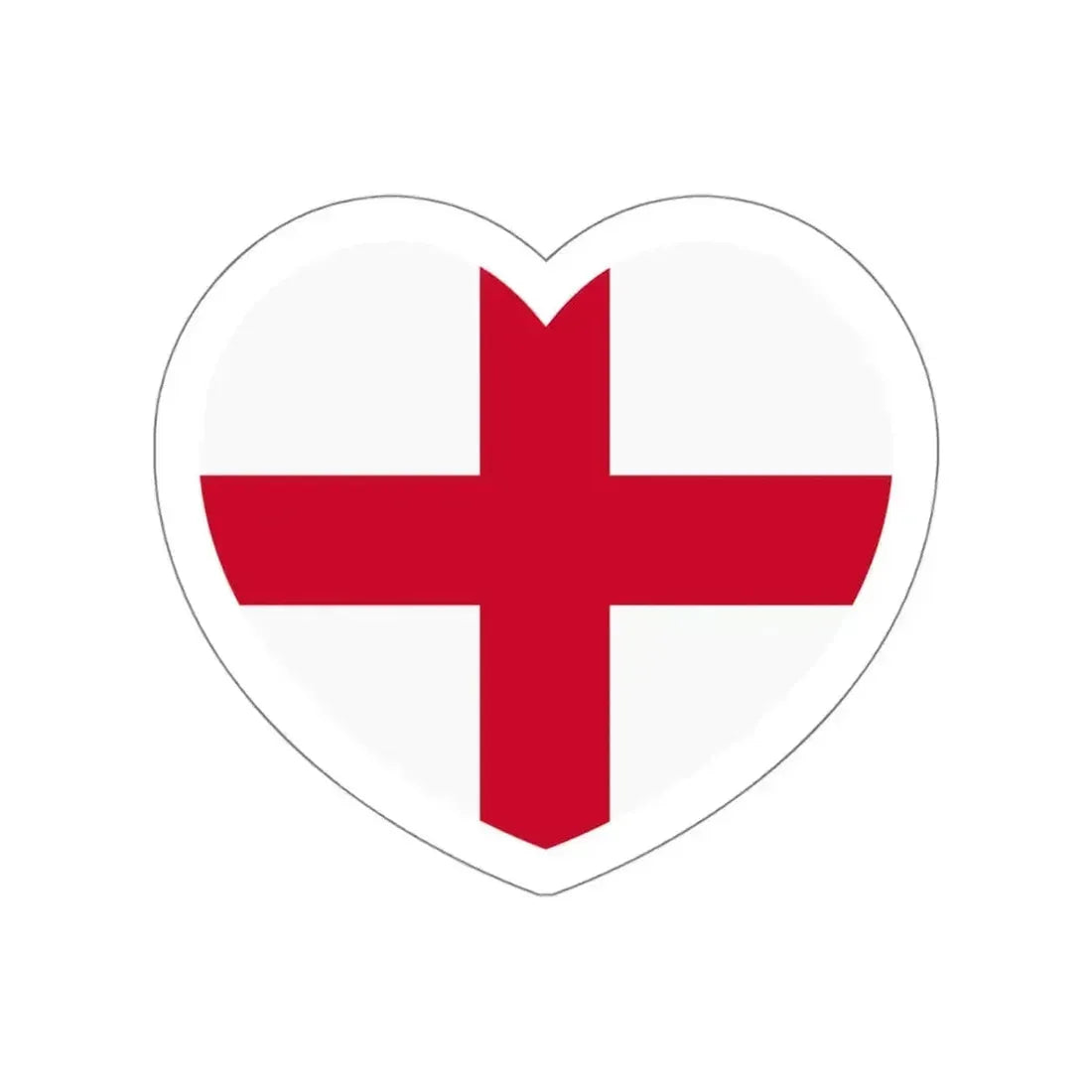 Heart Flag of England - STICKER Vinyl Die-Cut Decal White Die-Cut 6 Inch - The Sticker Space
