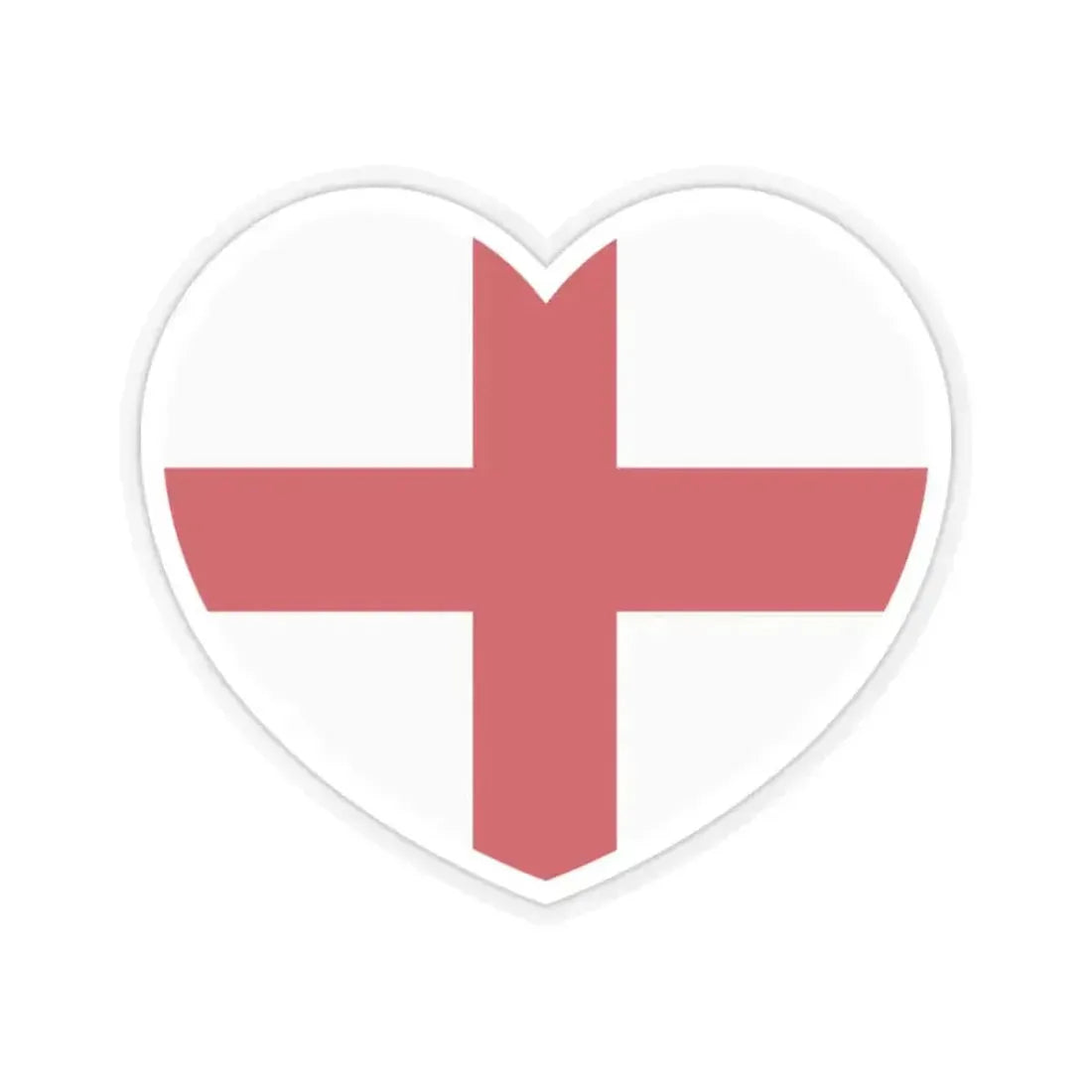 Heart Flag of England - STICKER Vinyl Kiss-Cut Decal 2 Inch Transparent - The Sticker Space