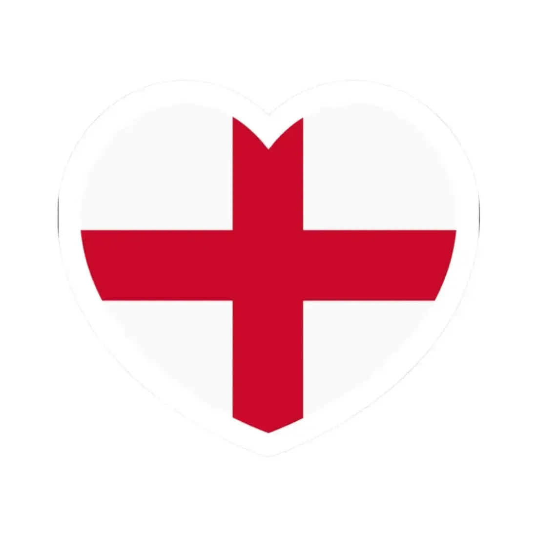 Heart Flag of England - STICKER Vinyl Kiss-Cut Decal 2 Inch White - The Sticker Space