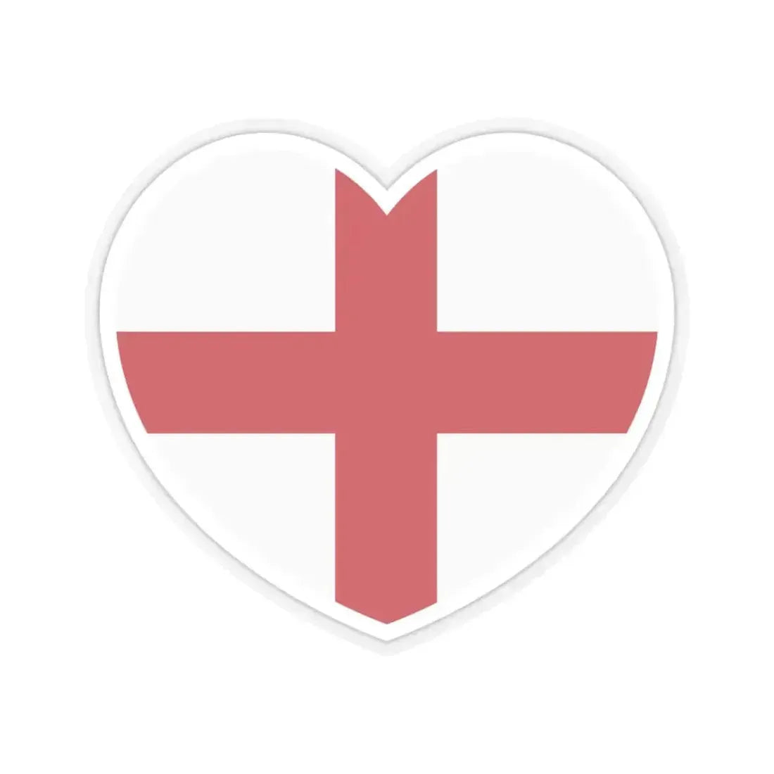 Heart Flag of England - STICKER Vinyl Kiss-Cut Decal 3 Inch Transparent - The Sticker Space