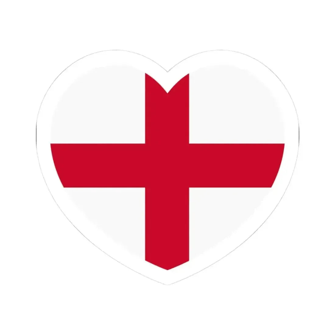 Heart Flag of England - STICKER Vinyl Kiss-Cut Decal 3 Inch White - The Sticker Space