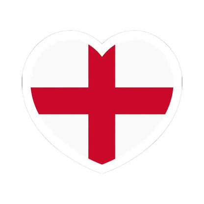 Heart Flag of England - STICKER Vinyl Kiss-Cut Decal 3 Inch White - The Sticker Space
