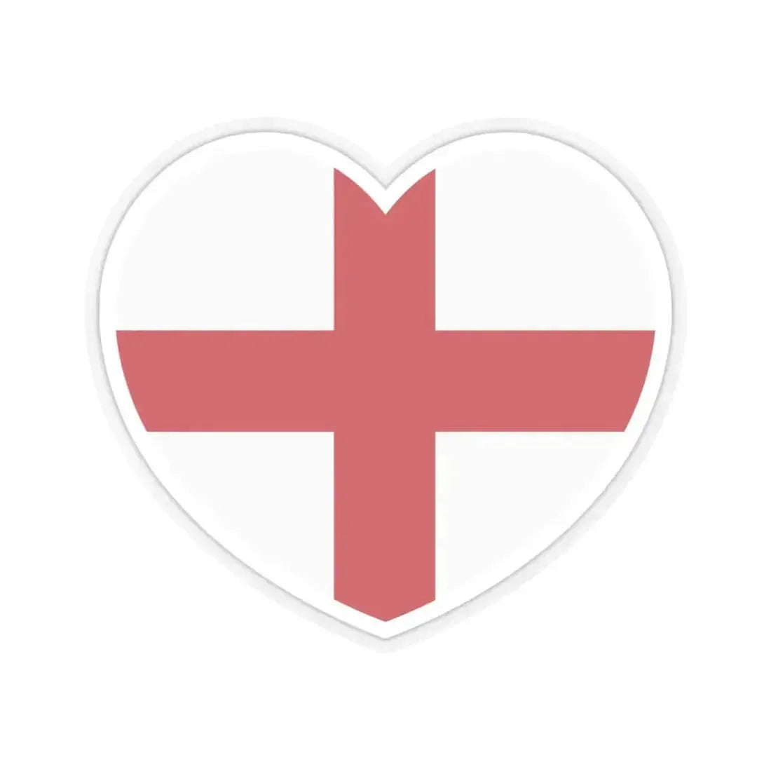 Heart Flag of England - STICKER Vinyl Kiss-Cut Decal 4 Inch Transparent - The Sticker Space