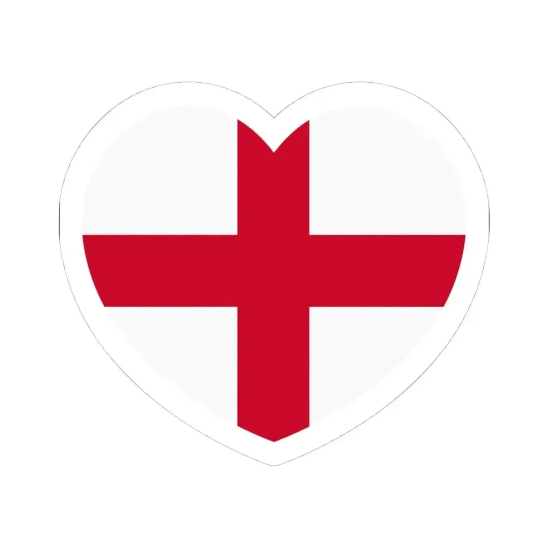 Heart Flag of England - STICKER Vinyl Kiss-Cut Decal 4 Inch White - The Sticker Space