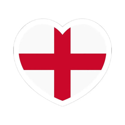Heart Flag of England - STICKER Vinyl Kiss-Cut Decal 4 Inch White - The Sticker Space