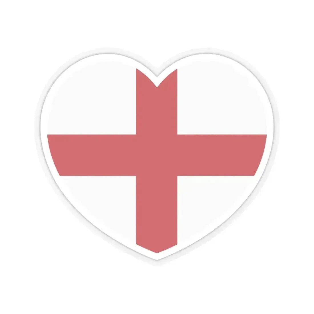 Heart Flag of England - STICKER Vinyl Kiss-Cut Decal 6 Inch Transparent - The Sticker Space