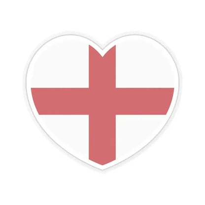 Heart Flag of England - STICKER Vinyl Kiss-Cut Decal 6 Inch Transparent - The Sticker Space