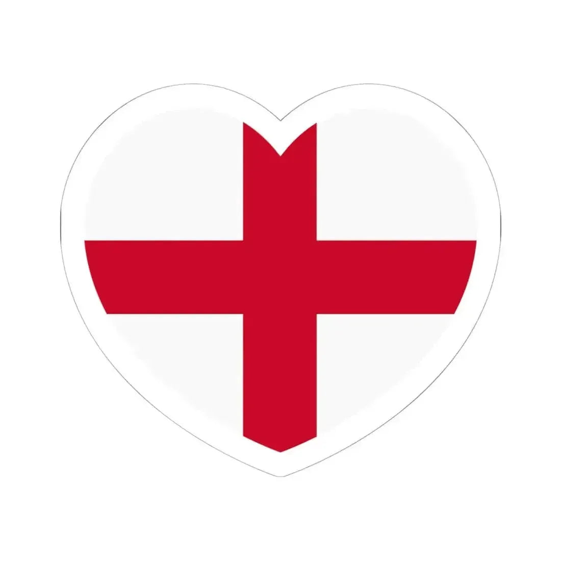 Heart Flag of England - STICKER Vinyl Kiss-Cut Decal 6 Inch White - The Sticker Space
