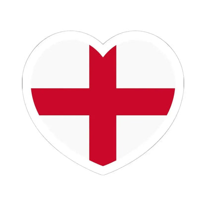 Heart Flag of England - STICKER Vinyl Kiss-Cut Decal 6 Inch White - The Sticker Space