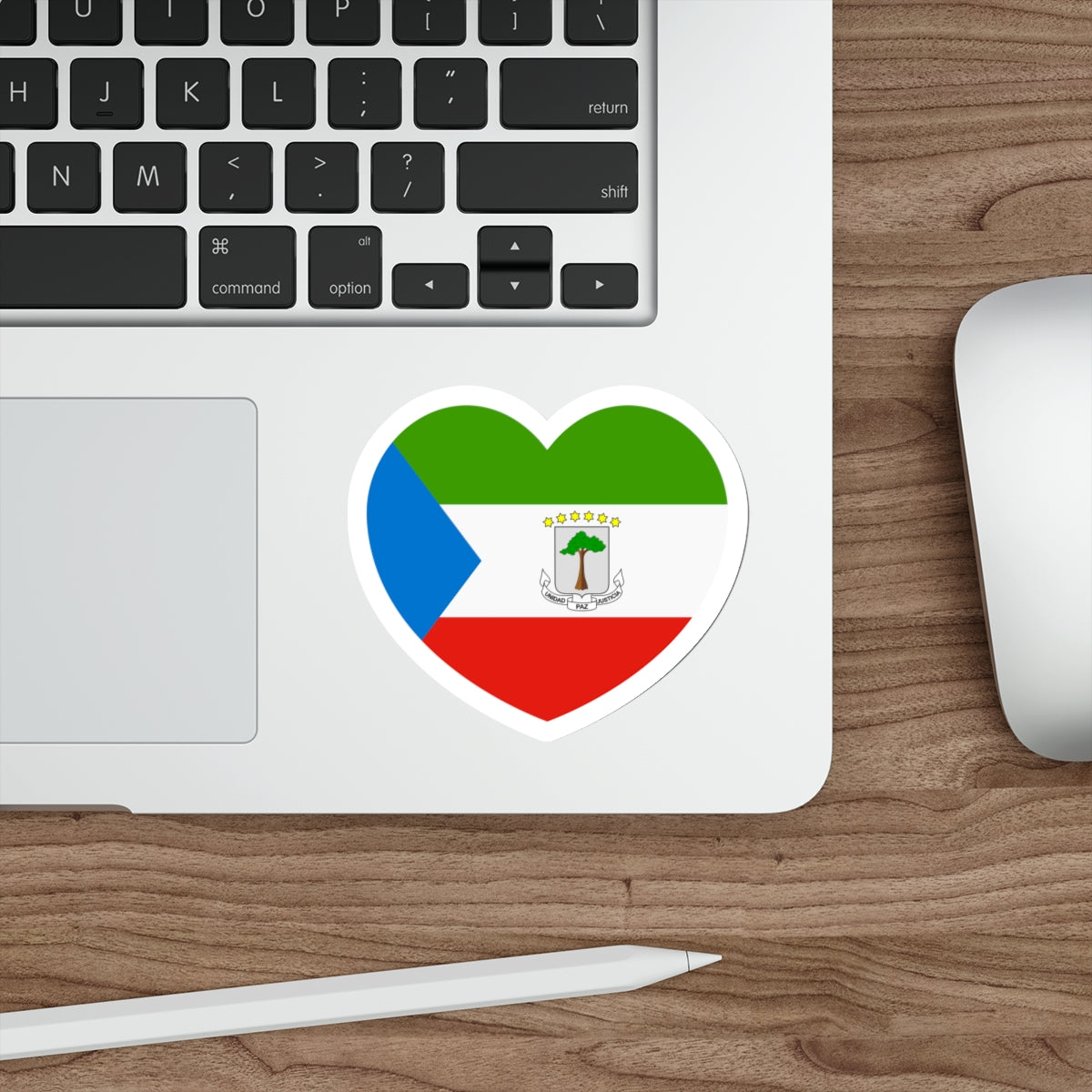 Heart Flag of Equatorial Guinea - STICKER Vinyl Die-Cut Decal-The Sticker Space