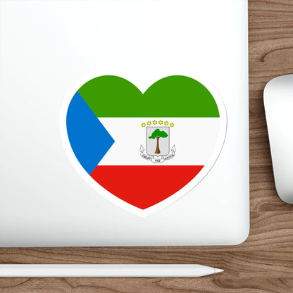 Heart Flag of Equatorial Guinea - STICKER Vinyl Die-Cut Decal-The Sticker Space