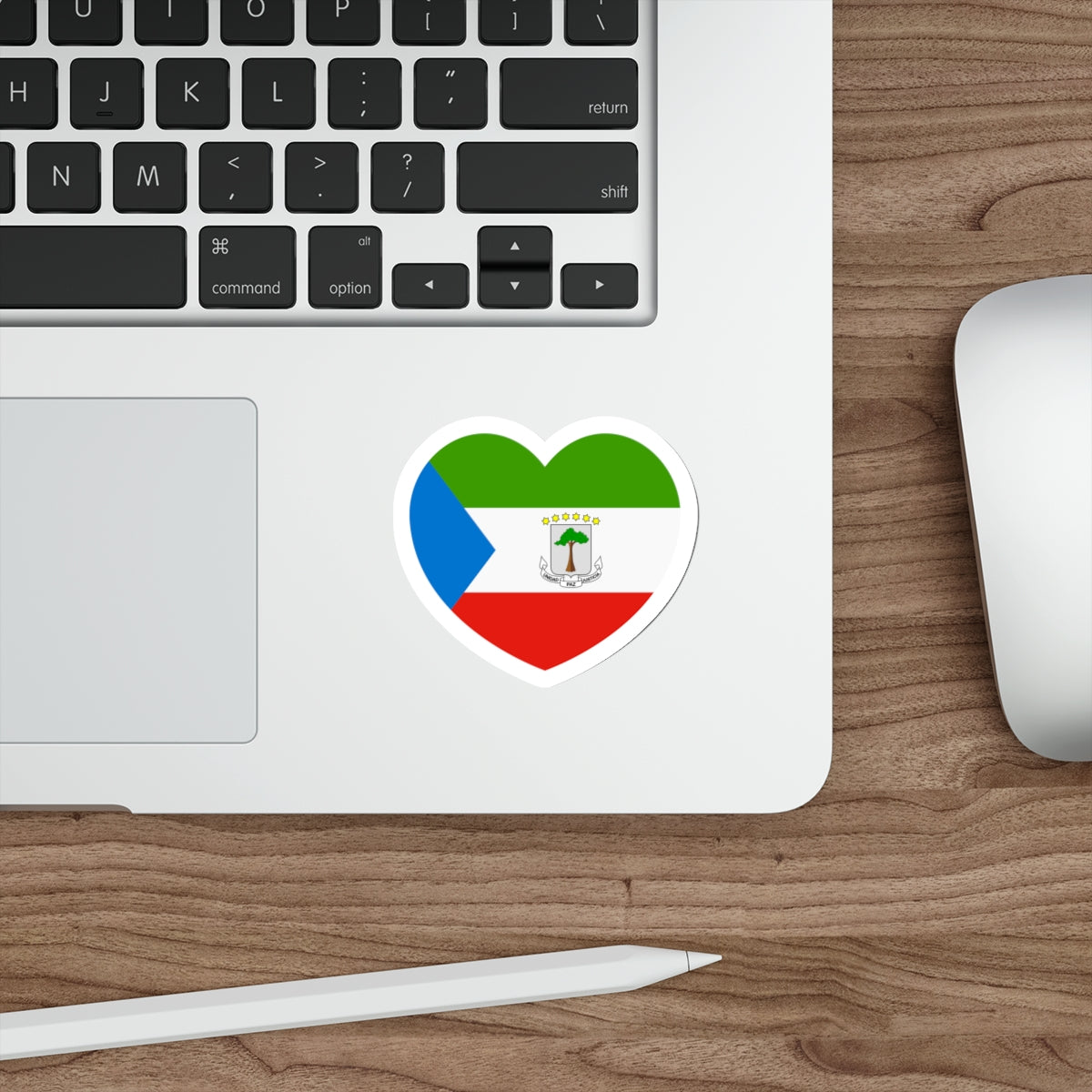 Heart Flag of Equatorial Guinea - STICKER Vinyl Die-Cut Decal-The Sticker Space