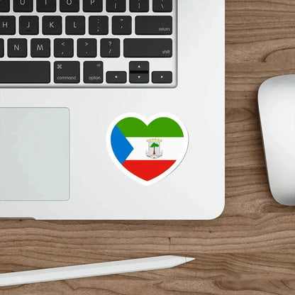 Heart Flag of Equatorial Guinea - STICKER Vinyl Die-Cut Decal - The Sticker Space