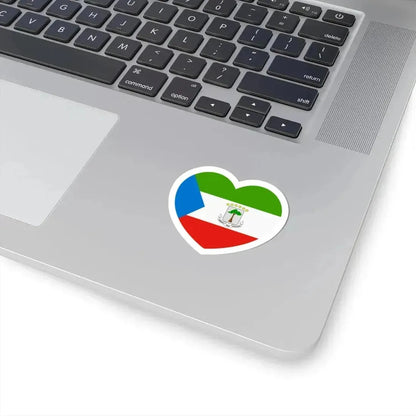 Heart Flag of Equatorial Guinea - STICKER Vinyl Kiss-Cut Decal - The Sticker Space
