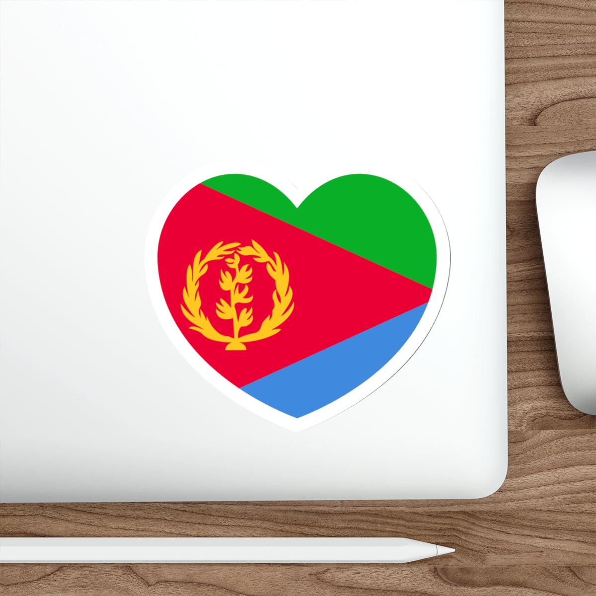 Heart Flag of Eritrea 1993-1995 - STICKER Vinyl Die-Cut Decal-The Sticker Space