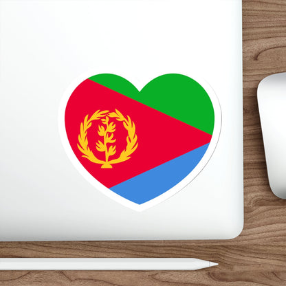 Heart Flag of Eritrea 1993-1995 - STICKER Vinyl Die-Cut Decal-The Sticker Space