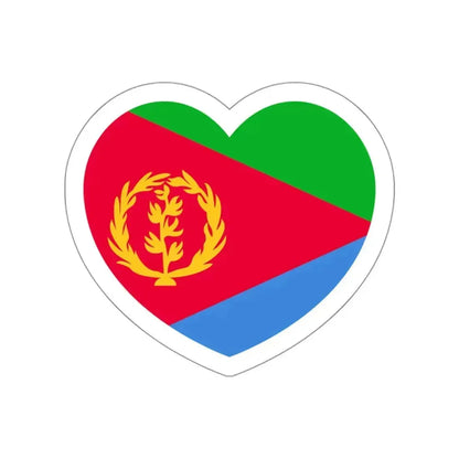 Heart Flag of Eritrea 1993-1995 - STICKER Vinyl Die-Cut Decal White Die-Cut 3 Inch - The Sticker Space