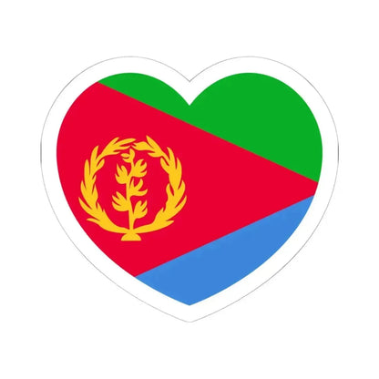Heart Flag of Eritrea 1993-1995 - STICKER Vinyl Kiss-Cut Decal 6 Inch White - The Sticker Space
