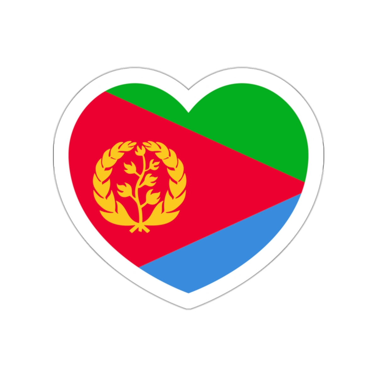 Heart Flag of Eritrea - STICKER Vinyl Die-Cut Decal-White-The Sticker Space