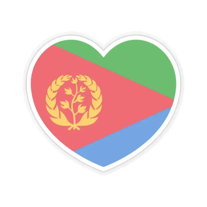 Heart Flag of Eritrea - STICKER Vinyl Kiss-Cut Decal 2 Inch Transparent - The Sticker Space