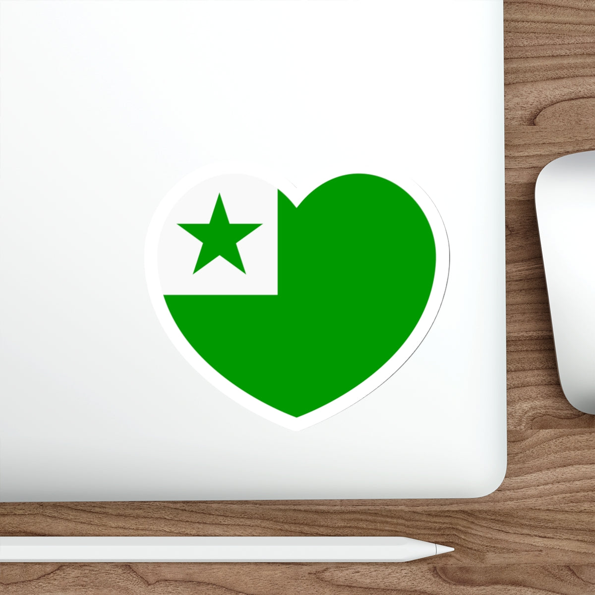 Heart Flag of Esperanto - STICKER Vinyl Die-Cut Decal-The Sticker Space