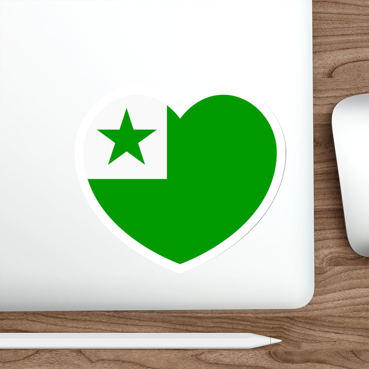 Heart Flag of Esperanto - STICKER Vinyl Die-Cut Decal-The Sticker Space