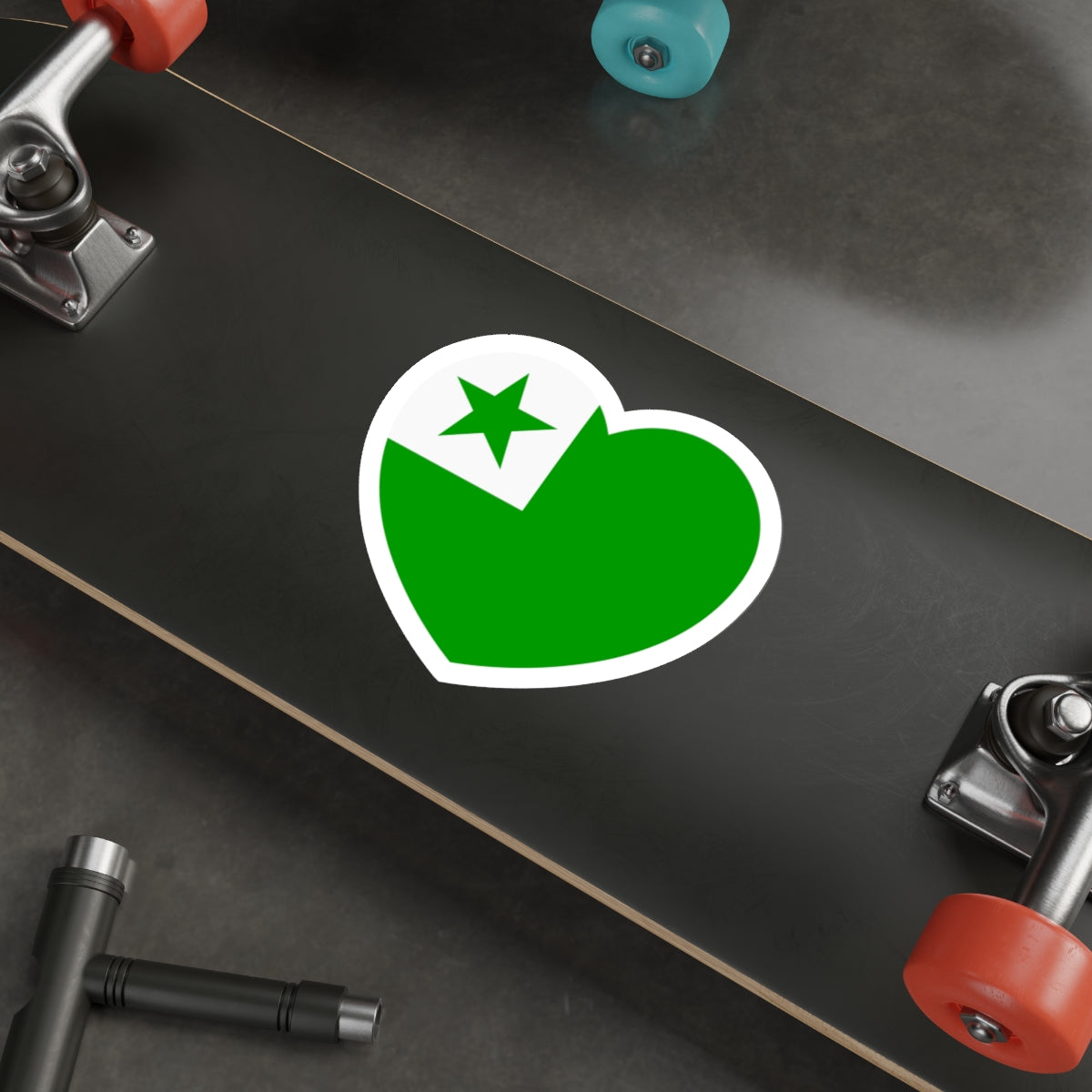 Heart Flag of Esperanto - STICKER Vinyl Die-Cut Decal-The Sticker Space