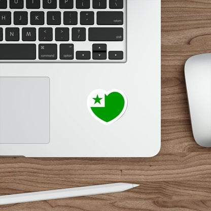 Heart Flag of Esperanto - STICKER Vinyl Die-Cut Decal-The Sticker Space