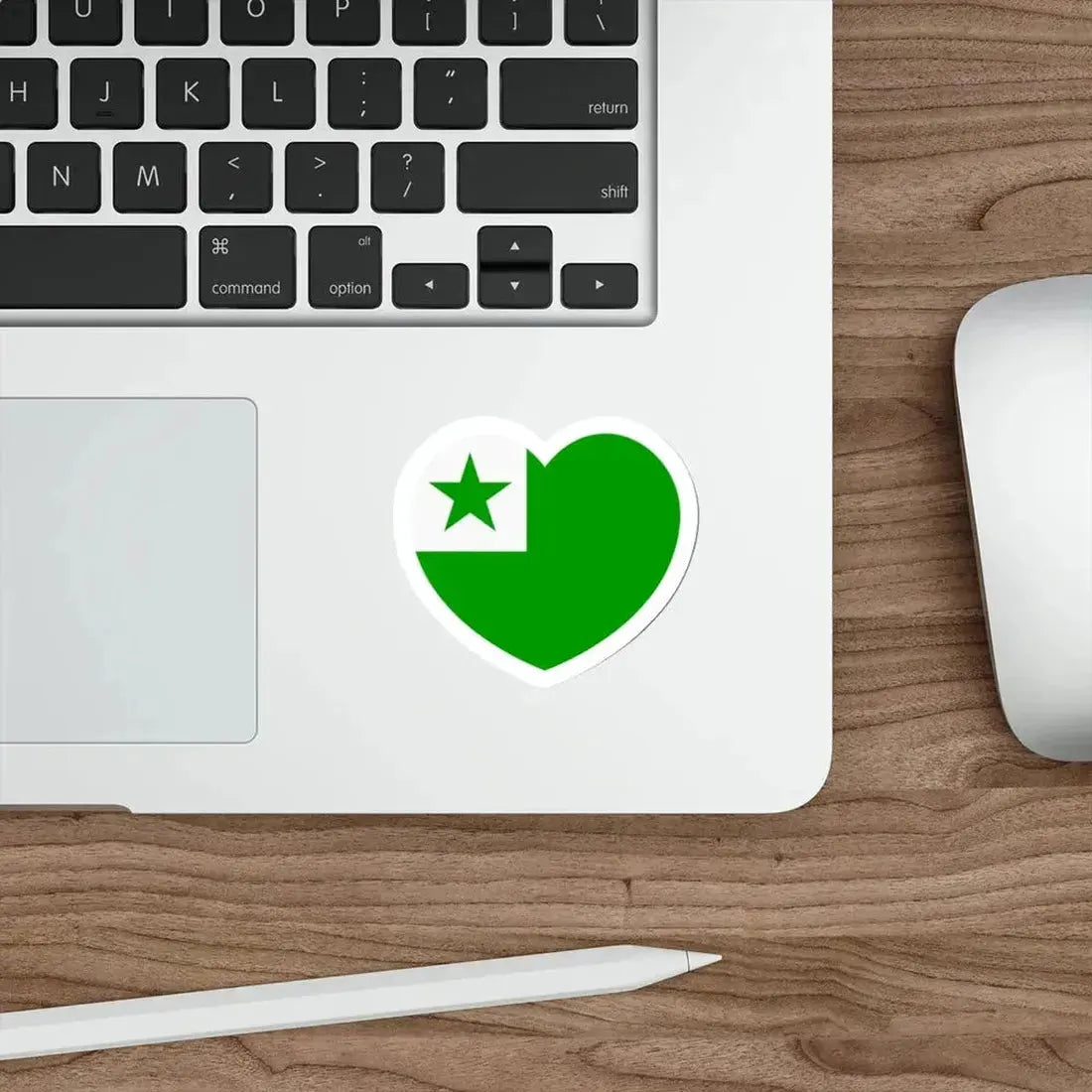 Heart Flag of Esperanto - STICKER Vinyl Die-Cut Decal - The Sticker Space