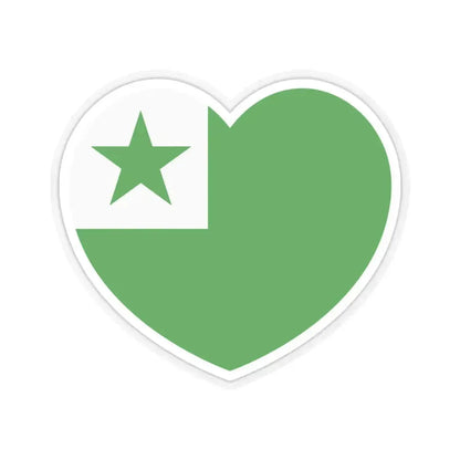 Heart Flag of Esperanto - STICKER Vinyl Kiss-Cut Decal 4 Inch Transparent - The Sticker Space