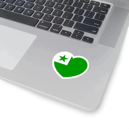 Heart Flag of Esperanto - STICKER Vinyl Kiss-Cut Decal - The Sticker Space