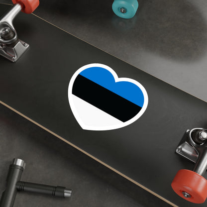 Heart Flag of Estonia - STICKER Vinyl Die-Cut Decal-The Sticker Space