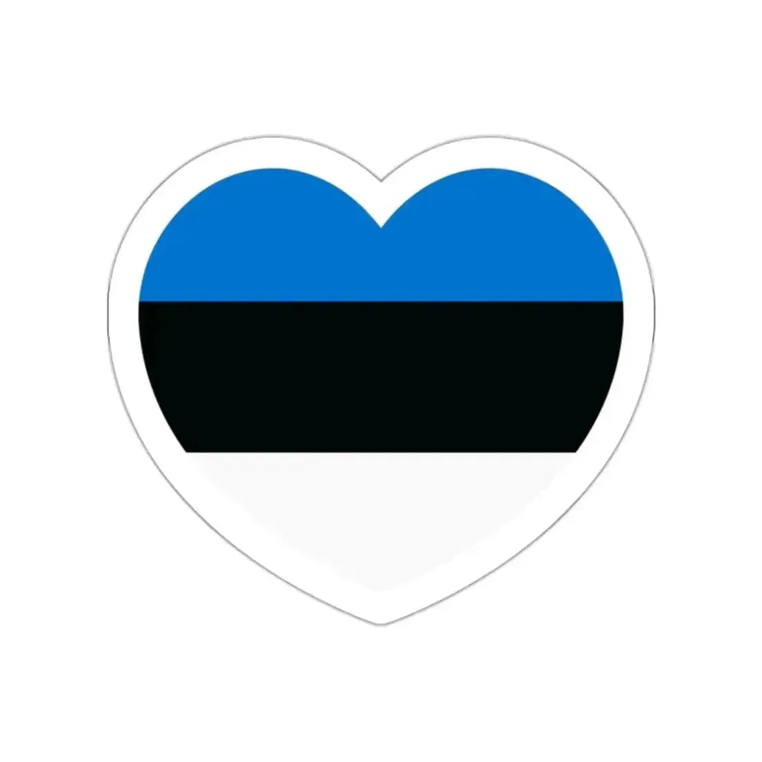 Heart Flag of Estonia - STICKER Vinyl Die-Cut Decal White Die-Cut 2 Inch - The Sticker Space