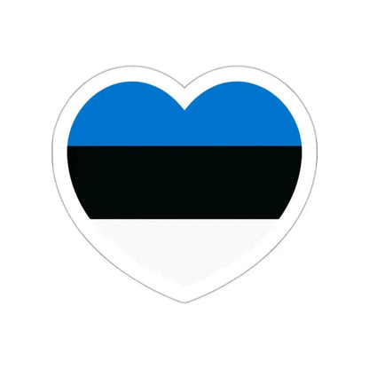 Heart Flag of Estonia - STICKER Vinyl Die-Cut Decal White Die-Cut 2 Inch - The Sticker Space