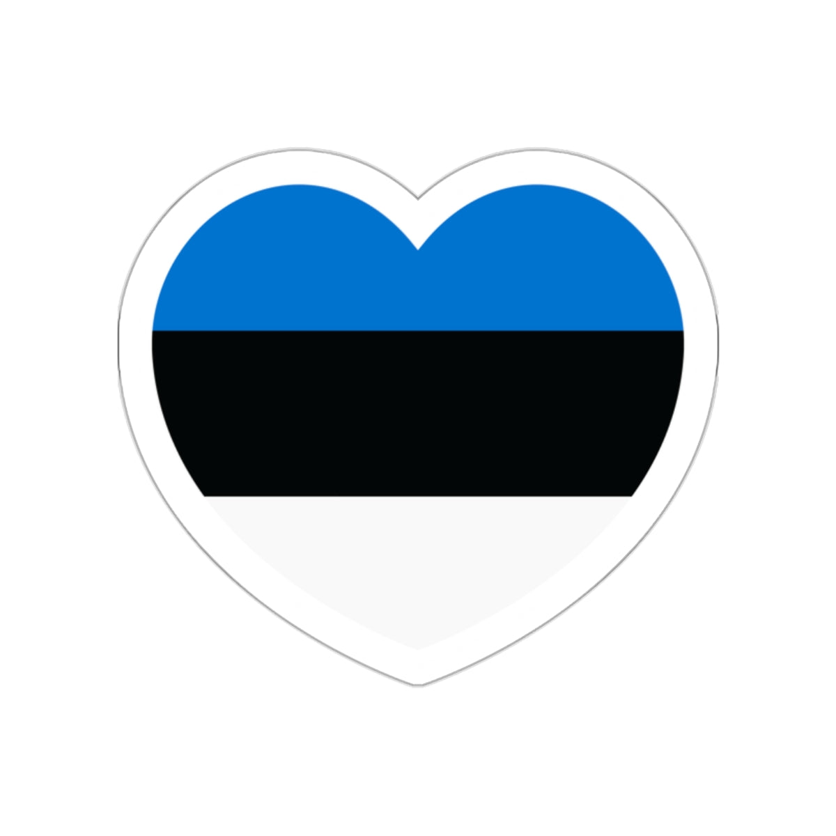 Heart Flag of Estonia - STICKER Vinyl Die-Cut Decal-White-The Sticker Space