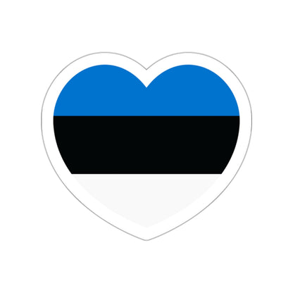 Heart Flag of Estonia - STICKER Vinyl Die-Cut Decal-White-The Sticker Space