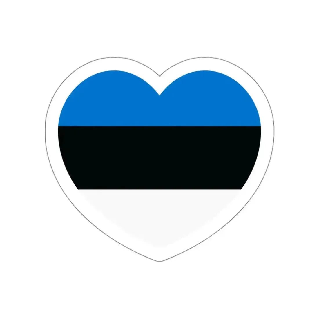 Heart Flag of Estonia - STICKER Vinyl Die-Cut Decal White Die-Cut 3 Inch - The Sticker Space