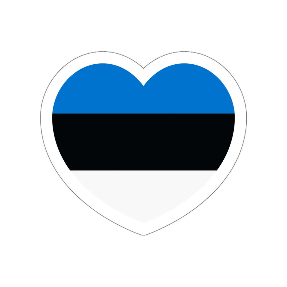 Heart Flag of Estonia - STICKER Vinyl Die-Cut Decal-White-The Sticker Space