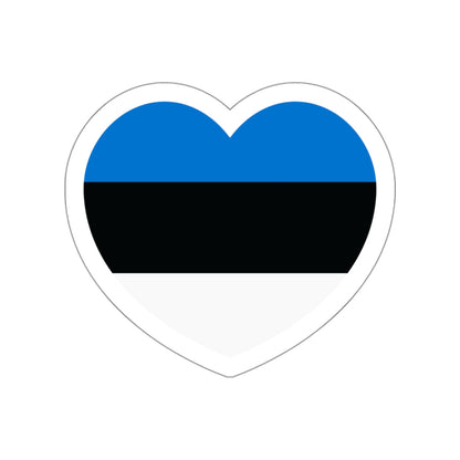 Heart Flag of Estonia - STICKER Vinyl Die-Cut Decal-White-The Sticker Space