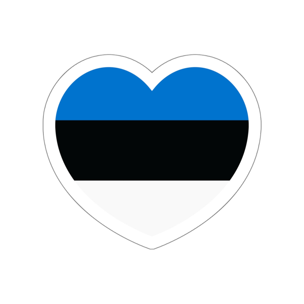 Heart Flag of Estonia - STICKER Vinyl Die-Cut Decal-White-The Sticker Space